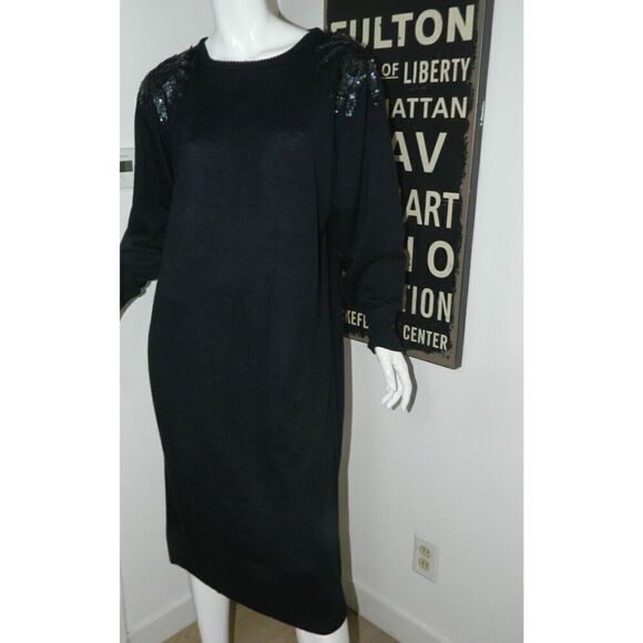 Plain Jane Sweet Baby Jane Vintage Sweater Dress Size Large Iridescent Sequins - Picture 9 of 10